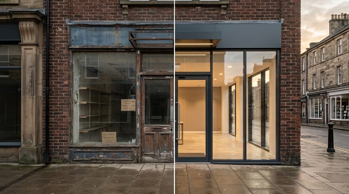 Shopfront before and after transformation